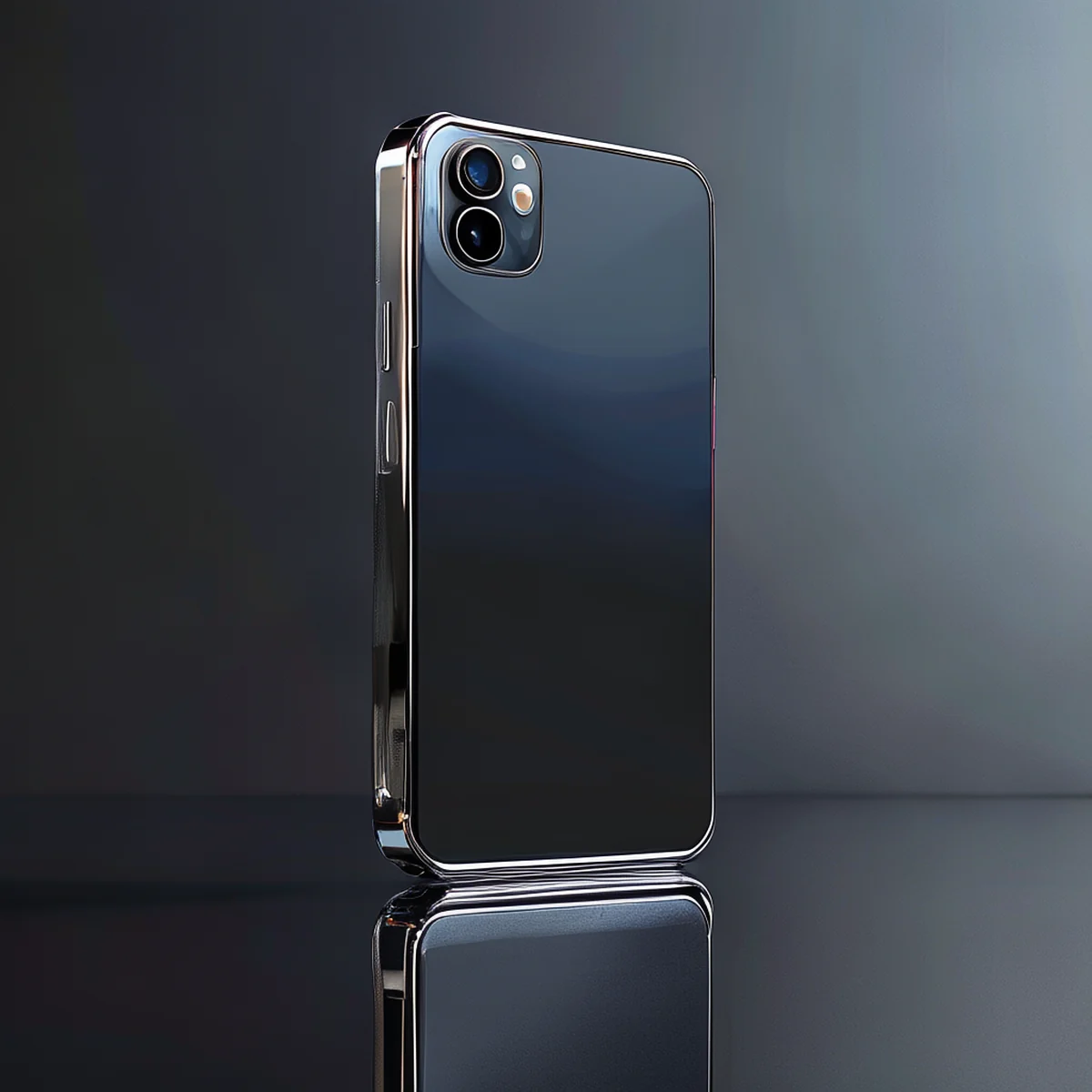 Editorial photo of a premium foldable smartphone on glass