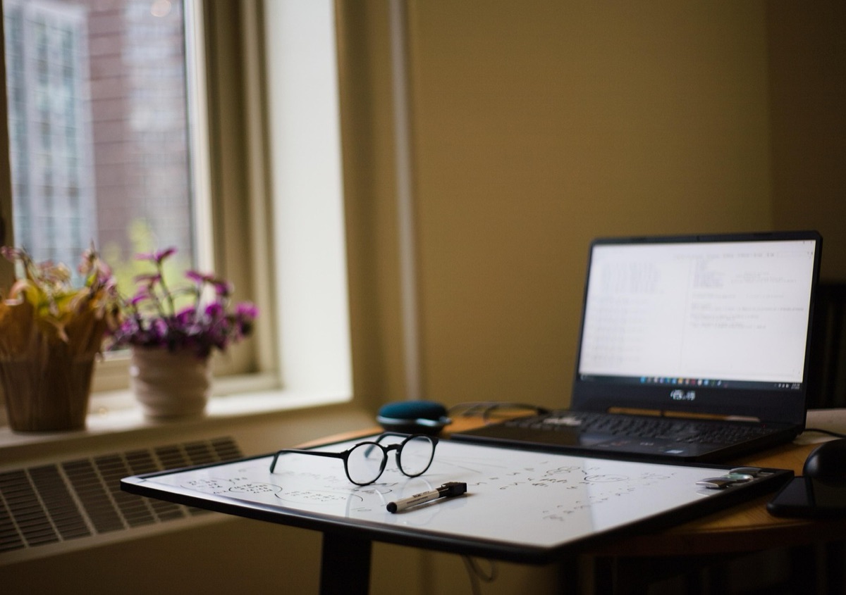 Minimalist view of a tablet displaying complex visual data